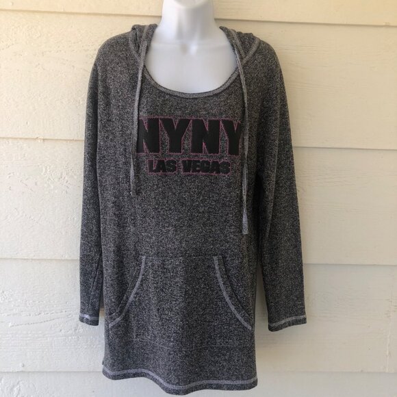 New York New York Women’s Soft Lightweight Long Line Hoodie Size Large - Picture 3 of 12